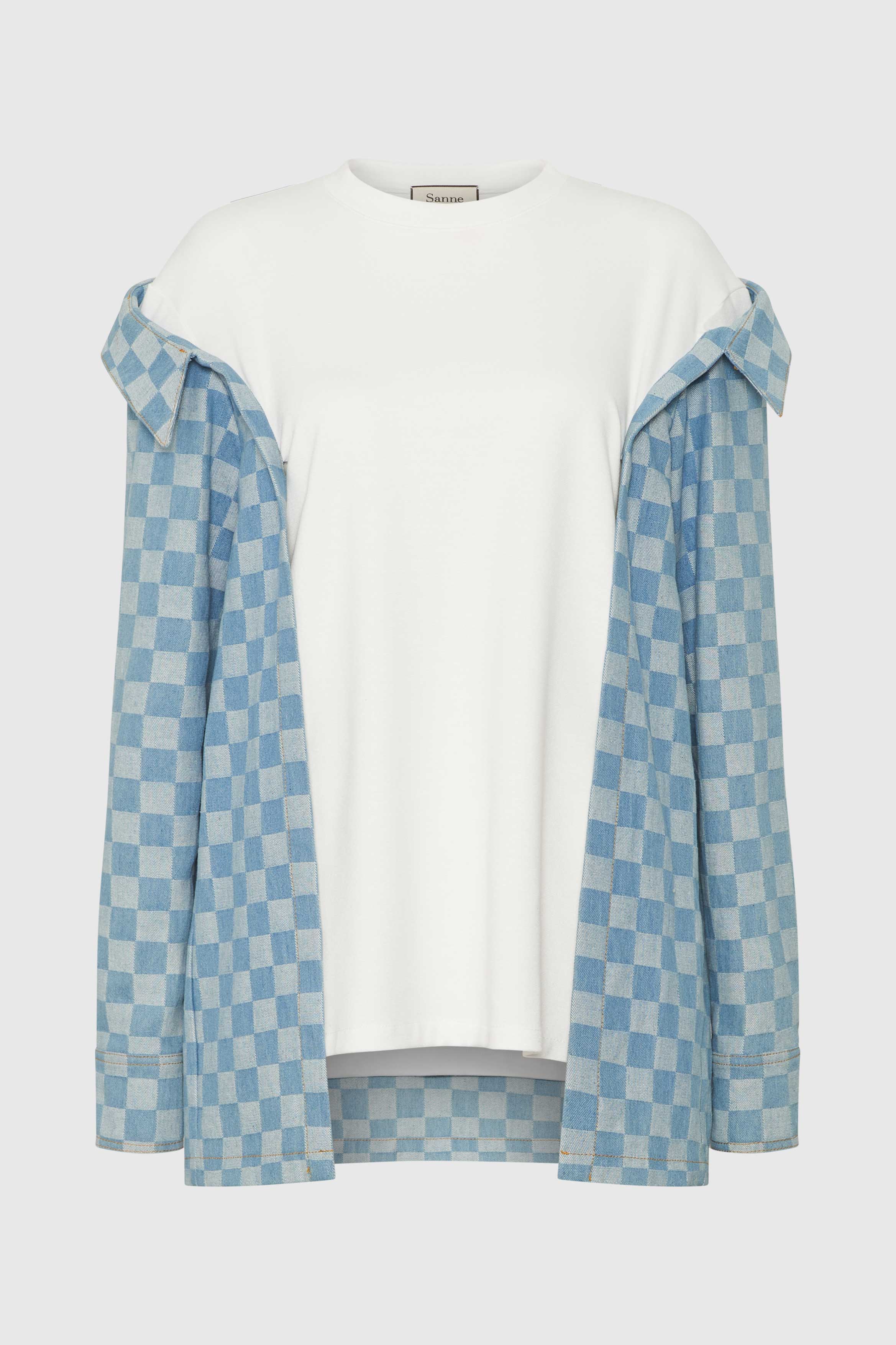 Boyfriend Remix Sweat-Shirt in Checker-Board Denim – Sanne