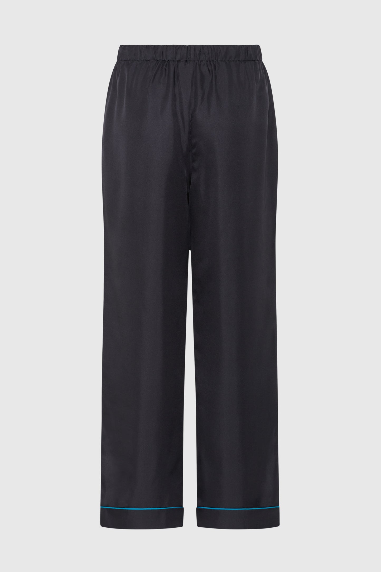 Nebula Black Comfort Silk Twill Trousers