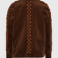 Chestnut Corduroy Lace-Up Coat