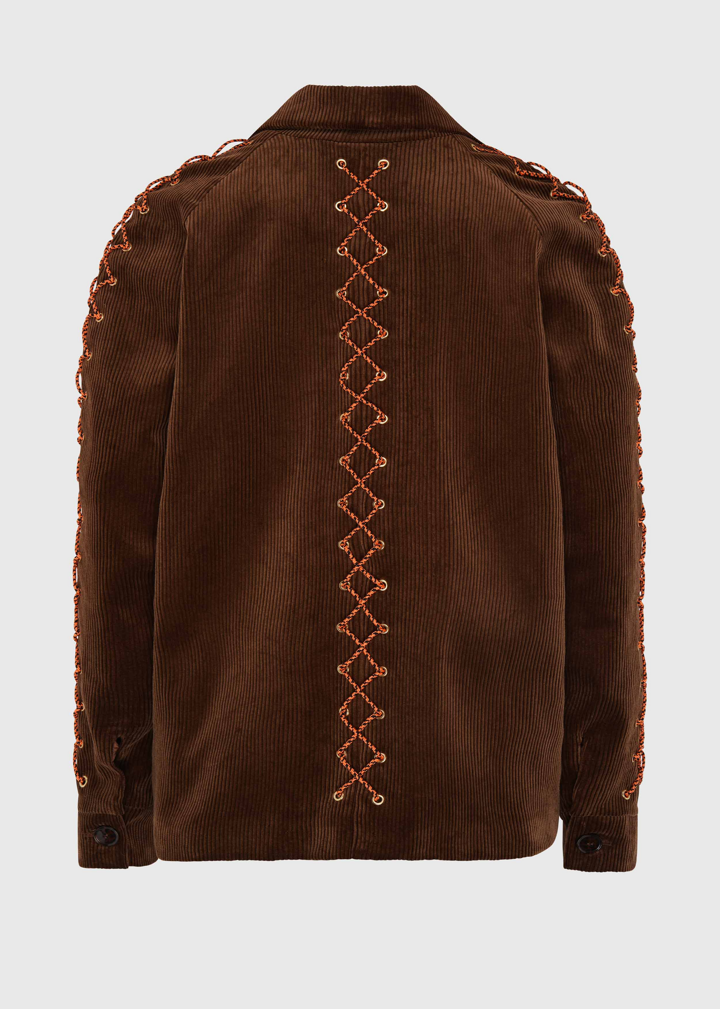 Chestnut Corduroy Lace-Up Coat