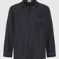 Nebula Black Silk Twill Long Sleeve Shirt