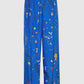 Pluto Blue open leg silk twill trousers