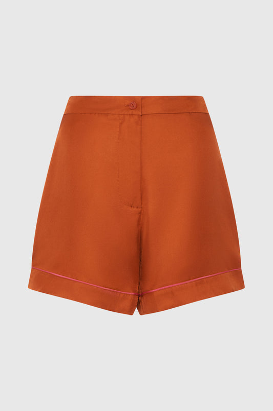 Biscoff Blast-Off silk twill shorts