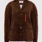 Chestnut Corduroy Lace-Up Coat