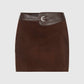 Chestnut Cord Mini Skirt