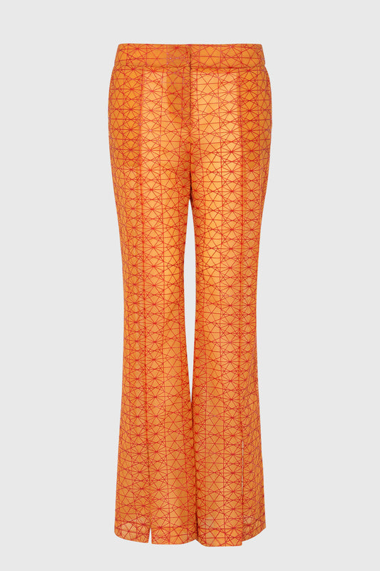 Red Radiance Flare Trousers