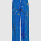 Pluto Blue open leg silk twill trousers