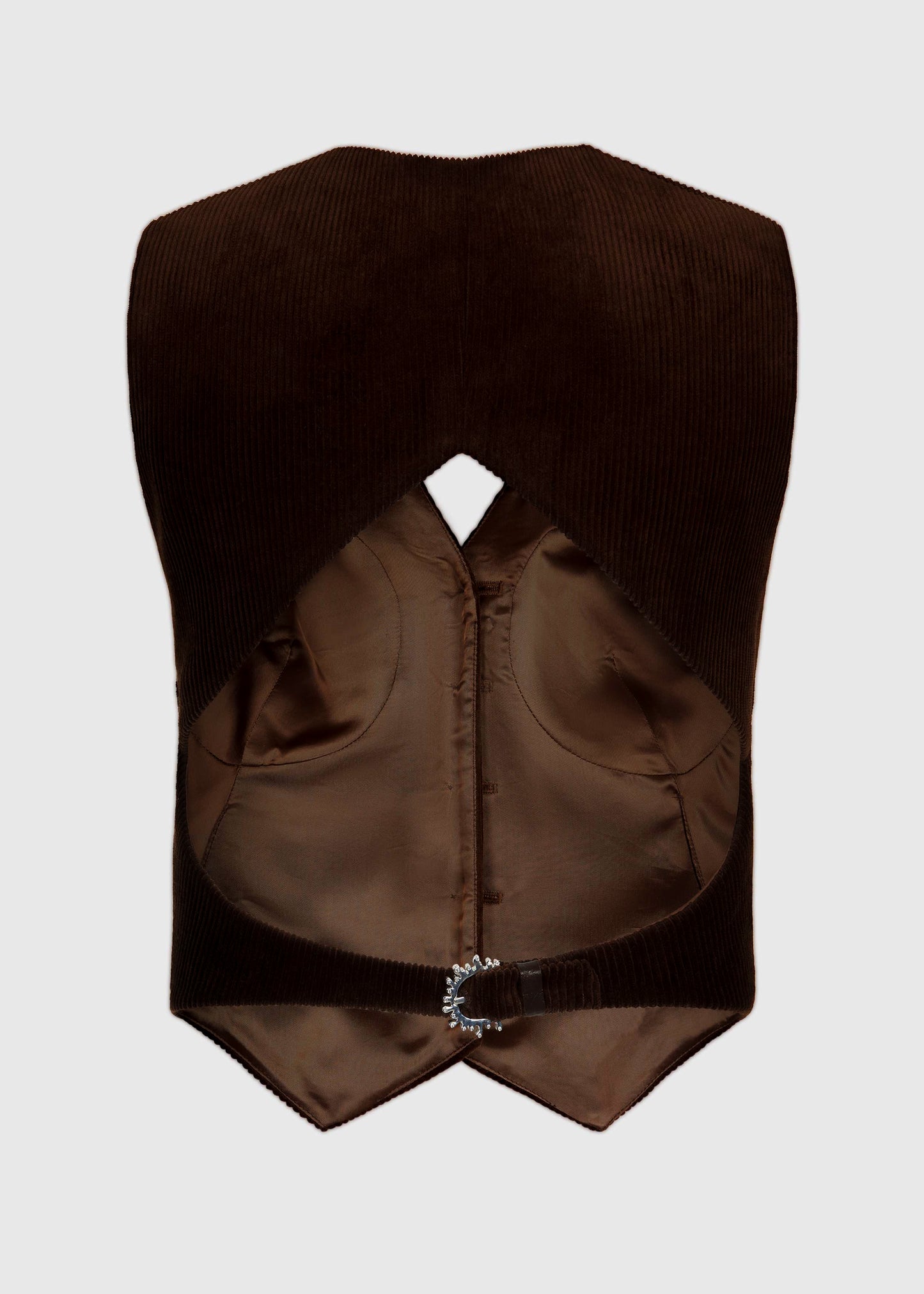 Chocolate Cord Backless Vest