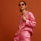 Electric pink silk twill shirt